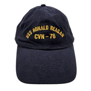 Vintage USS Ronald Reagan Strap Back Dad Hat Cap Adult Navy Blue Otto US Navy